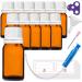 Handsunity 10ml-12Stk Dripper insertion bottle Small amber glass bottle-pharmacist glass with white drip insertion Closure from brownlas set including 30 aids 10ml-12 pieces White cap