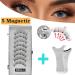 Wpsagek Magnetic False Eyelashes - 2 Pair 3D Eyelashes with Applicator | False Lashes Kit Natural Look Reusable Lashes with Applicator 3D Artificial Eyelashes for Women - Buy Online on GoSupps.com