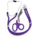 ASA TECHMED Sprague Double Tube Adult and Pediatric Stethoscope + Matching EMT Shears Ideal for EMT Nurse Doctor Medical Student Paramedic and First Responders (Purpe) Purple