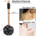 2pcs Bamboo Charcoal Loofah Back Scrubber Shower Brush for Sensitive Skin - Waterproof Handle - Buy Online on GoSupps.com