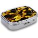Decorative Yellow Leaves & Fruits Pill Box - Portable 2 Compartment Medicine Organizer for Pocket & Purse - Buy Online on GoSupps.com
