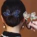Rhinestone Flower Hair Clip Elegant Hair Clip Magic Hair Bun Maker Deft Bun Hair Tie French Twist Hair Bun Whale Tail Rhinestone Flower Hair Clip Tools for Perfect Buns (C) - Buy Online on GoSupps.com