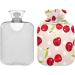 NAANLE Polka Dot Cherry Berries Heat Bottle | 2L Transparent Hot Water Bottle for Pain Relief & Therapy Large Size for Bed & Hand/Foot Use - Buy Online on GoSupps.com