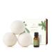 Thymes Frasier Fir Wool Dryer Balls Set  Includes 3 Wool Laundry Balls + 1 Frasier Fir Laundry Fragrance Oil for Dryer  Eliminate Wrinkles, Static & Lint  Scented Laundry Supplies (0.5 fl oz)