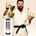 Chunful Karate Belt Display Rack - Wooden Base Acrylic Holder for 10 Belts - Martial Arts Taekwondo Gift - Buy Online on GoSupps.com