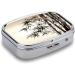 Decorative Bamboo Pill Box with Chinese Calligraphy | 2 Compartment Portable Medicine Organizer - Buy Online on GoSupps.com