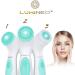 Lumineo Electric Facial Cleansing Brush with 3 Silicone Heads & Cleansing Gel - Turquoise | Removes Blackheads, Peels & Cleans Pores | USB Rechargeable | For All Skin Types - Buy Online on GoSupps.com
