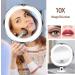 10X Magnifying Makeup Mirror with 3 Color Lighting | Suction Cup | 360 Rotation - White Medium - Buy Online on GoSupps.com