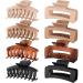 Dyrec Large Hair Claw Clips for Thick Hair, 8 Pack 4.3" Hair Clips for Women & Girls, 2 Styles Strong Hold Matte Claw Hair Clips for Thick Hair & Thin Hair, 90s Jaw Clips Cream,Camel, Dark Brown, Black