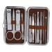 11pcs Stainless Steel Nail Grooming Kit Nail File Nail Clipper Ear Pick Eyebrow Clip Tool Set Manicure Facial Beauty Care Tool with Storage Bag