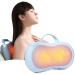 Back and neck massager with warmth - depth tissue massage pillows for shoulders back and legs - gift for him or she gray blue