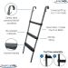 Trampoline Pro 3-Step Ladder with Safety Latch for Kids - Wide Steps, Universal Hook, TPro Warranty - Tool-free Install - Buy Online on GoSupps.com