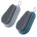 2PCS Nail Brush for Cleaning Fingernails, Heavy Duty Nail Cleaning Brushes, Durable Stiff Bristles Nail Hand Scrub Brush Fingernail Scrub Brush Toes Nail Brush Fingernail Brush for Gardener Mechanics bule and grey