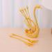 Swan Dinnerware Set Swan Base Holder Alloy Fruit Ice Cream Cake Dessert Flatware Set Swan Spoon Organizer for Hotel Kitchen Party Home Decor with Argent fork/816 (Color : with Gold Forks) - Buy Online on GoSupps.com