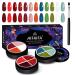 Solid Cream Gel Polish, AIFAIFA 4 In 1 Gel Pudding Nail Polish Mud Gel Polish Art Paint UV Soak Off UV Solid Gel Polish Palette DIY Salon Manicure Kit Holiday Gift for Girls Women 12 Colors Color-J
