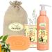 Un Air d'Antan Orange Blossom & Lily of the Valley Scented Bar Soap Gift Set - 2-Piece French Bath and Body Set: 1 Body Lotion (6.8oz) + 1 Organic Soap Bar with Argan Oil - Vintage Soap Collection
