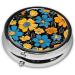 Shop Hippie Pattern Mini Round Pill Box - 3 Compartment Portable Organizer for Travel & Home - Buy Online on GoSupps.com