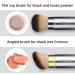 Retractable Kabuki Makeup Brushes Set - 2 Pc Portable Foundation Blush & Powder Brushes for Liquid Cream Cosmetics Travel - Silver Green - Buy Online on GoSupps.com