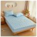 MHXY mattress protection cooling breathable fluffy soft mattress cushion beds waterproof deep pocket mattresses protector (color: innocent blue size: 180 * 220cm)