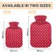 Soft Red & White Dotted Hot Water Bottle with Cover | Winter Warmth for Hands Neck & Shoulders - Shop Internationally! - Buy Online on GoSupps.com