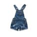 KIDSCOOL SPACE Little Girl Jean Overalls Big Ripped Denim Shortalls 3-4 Years Blue-2034