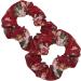 Topkids Accessories Set of 2 Floral Cotton Scrunchies for Girls & Women Hair Accessories for Ladies & Girls Hair Bobble Hair Band Scrunchie (Dark Red) - Buy Online on GoSupps.com