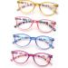 MODFANS Set of 4 Round Reading Glasses for Women - Stylish +0.50 Mixed Colors Comfortable Reading Aid - Buy Online on GoSupps.com