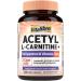 Acetyl-L-Carnitine HCl 1250mg with B1 B2 Niacin Biotin Folic Acid Methyl B12 B5 & Iron B Vitamins High Potency Energy Brain Support 120 Vegan Caps 120 Count (Pack of 1)
