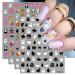 JMEOWIO 3D Embossed Halloween Nail Art Stickers Decals Self-Adhesive 5D White Ghost Pumpkin Nail Supplies Nail Art Design Decoration Accessories 4 Sheets