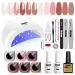 Vishine Gel Polish Starter Kit 48W LED UV Nail Dryer Curing Lamp Manicure Nail Tool Black White Red Classic Gel Colour Set Base Top Coat Nail Art Gift Set TC-6Pcs