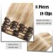 Premium Clip In Extensions - Real Remy Hair 8 Wefts 18 Clips 45cm 70g - Light Ash Blonde (#18/613) - International Shipping Available - Buy Online on GoSupps.com