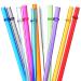 ALINK 10.5 in Long Rainbow Colored Reusable Tritan Plastic Replacement Straws for 20 OZ 30 OZ Tumblers, Set of 10 with Cleaning Brush Rainbow Colors - 11pcs