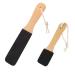2PC Foot File Pumice Stone and Callus Remover Foot Rasp Pumice Stone for Feet Foot Scrubber with Wooden Handle Exfoliator Pedicure Tool for Dead Skin Foot Cracked Heels Hard Skin