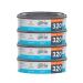 Diaper Genie Essentials Round Refill 4-Pack | Holds Up to 1280 Newborn Diapers | Features Unscented Continuous Film | Compatible with Diaper Genie Complete and Expressions Pails Unscented 320 Count (Pack of 4)