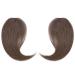 Bangs 2PCS Human Hair Clip on Bangs with Mid Part One/Two Sides Bangs Remy Hair in Extenssion French Invisible Fringe for Women Curved Bangs for Daily Wear (Color : #4 Size : 6 months) 6 months #4
