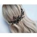 Beryuan women rhinestones hair jewelry classic black crystal flower hairpin clip wedding hair accessories gift for you party headdress for bride girl (black)