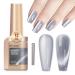 Cat Eye Gel Nail Polish Moonlight 12ML Magnetic Nail Polish Gel Silver Glitter Mirror Glass Smoothie Cateye Gel Polish Holographic UV Gel for Nail Art Manicure DIY at Home 1PC P05