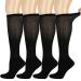 Athlemo Bamboo Diabetic Socks for Men & Women No-Binding Knee High Socks 4 Pairs Cushioned Sole & Seamless Toe Soft Socks Black 9-11 9-11 Black