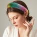 Wide Rhinestone Headband for Women Rainbow Sparkly Headband Crystal Embellished Beaded Glitter Headbands for Dressy Women Girls Birthday Party Mother's Day - Buy Online on GoSupps.com