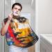 Abstract Collage Beard Bib Apron | Non-Stick Hair Catcher for Men | Perfect Shaving Gift | One Size Black - Buy Online on GoSupps.com