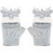 Toddler Kids Puppy Flip Top Short Knitted Half Finger Gloves for 3-8 Yrs Elk/Grey - Buy Online on GoSupps.com
