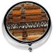 Buy African Mud Cloth Round Pill Box - 3 Compartment Portable Travel Organizer for Vitamins & Medications | Stylish Mini Decorative Case - Buy Online on GoSupps.com