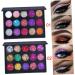 POPETPOP 2pcs 15 Colors Lustre Pearly Eye Matte Pallet Combination Makeup Cosmetic Shadow 1 count (Pack of 1) As Shownx2pcs - Buy Online on GoSupps.com