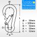 Toldoro Stainless Steel Carabiner Set - 10x100mm Rustproof Niro AISI 316 V4A Hooks for Camping Slacklines & Fire Brigade - Buy Online on GoSupps.com