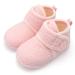 JIASUQI Baby Boys Girls Booties Toddler Soft Winter Boots House Slippers Infant Warm Socks Anti Skid Newborn Crib Shoes 6-12 Months Lpink