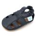 Dotty Fish Soft Leather Baby Shoes with Suede Soles. Toddler Sandals. Non-slip. 0-6 Months to 3-4 Years 3-4 Years Navy Blue