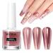 MIZHSE Chrome Mirror Powder Liquid Pink Hailey Bieber Nails Metallic Chrome Nail Polish for Nail Art Design Soak Off UV LED 10 ml