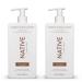 Native Native Shampoo for Men and Women Silicone and Sulfate Free Coconut and Vanilla Scent Moisturizing Shampoo Gives Dry Hair a Soft Healthy Shine (2 x 487 ml)