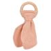 Shop Baby Teeth Wooden Ring | Soothing Bite Ring with Rabbit Ears Design | Safe Cotton Gauze - Peach Beige - Buy Online on GoSupps.com