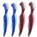 Beavorty 4 pieces prosthesis brush dual head prosthesis toothbrush.